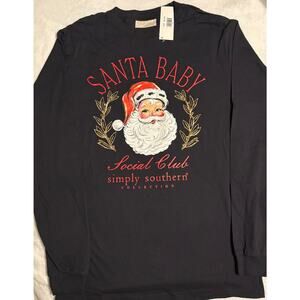Simply Southern Collection Women’s M Santa Baby Graphic LS T-Shirt NWTs